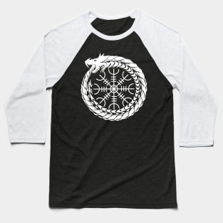 Ouroboros with the Helm of Awe (white symbol) Baseball T-Shirt